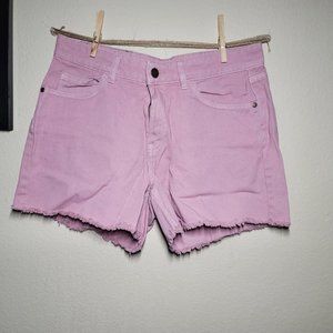Pink denim shorts
